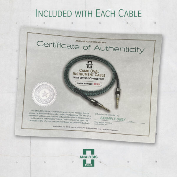 Camo Oval Certificate of Authenticity