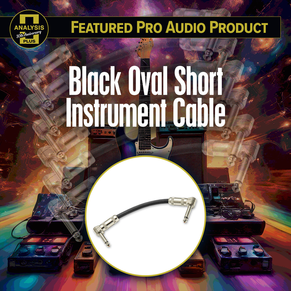 Black Oval Short Instrument Cable