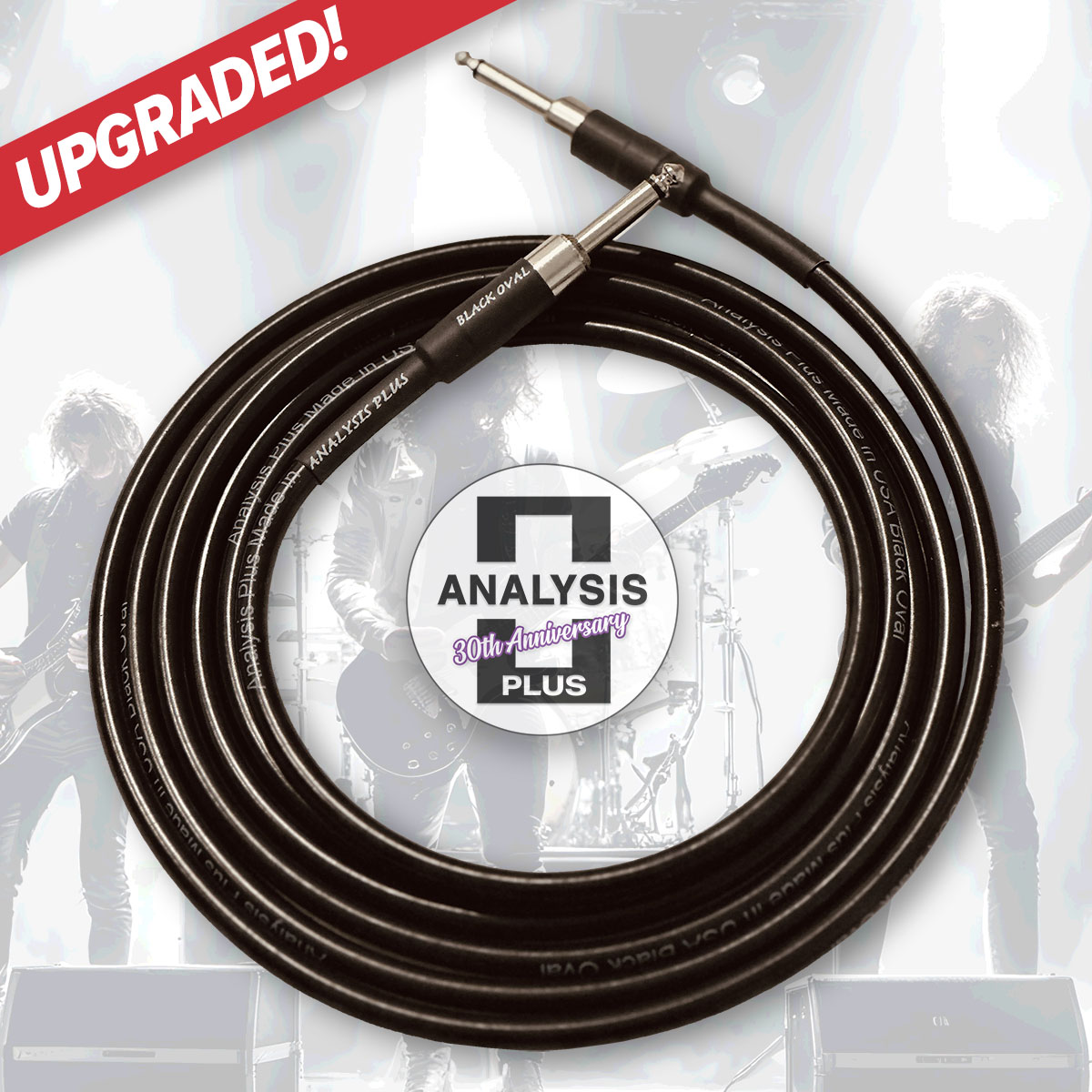 New Black Oval Instrument Cable