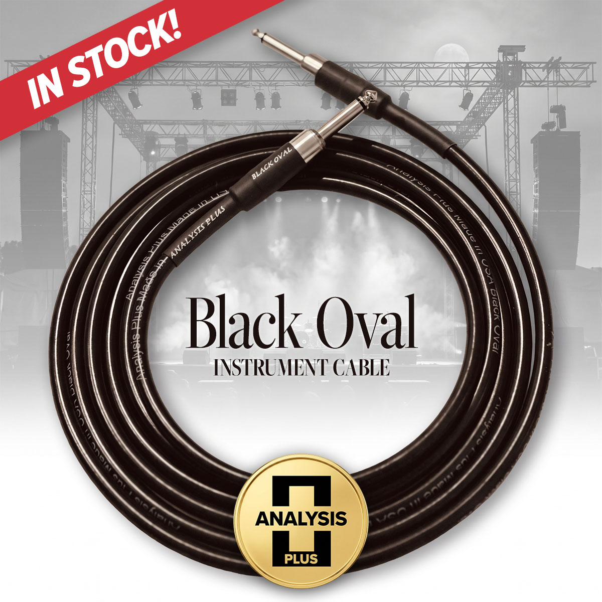 Black Oval Instrument Cable